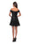 La Femme - 28155 Sequined Off-Shoulder A-line Dress In Black