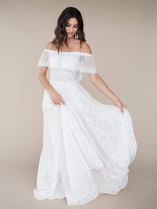 Wilderly Bride by Allure Bridals - F139 Off Shoulder Lace Bridal Dress In White