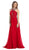 May Queen - Shirred Cutout Halter A-Line Long Evening Dress
