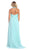 Shirred Cutout Halter A-Line Long Evening Dress