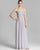 Sue Wong - Ribbon Chiffon A-Line Dress C4237 in Silver