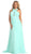 May Queen - Shirred Cutout Halter A-Line Long Evening Dress