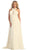 Shirred Cutout Halter A-Line Long Evening Dress