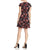 Aidan Mattox - MN1E202938 Floral Bodice Cap Sleeves Short Dress In Red and Black