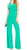 Nine West - 10571878-X53 Halter Ruched Empire Jumpsuit in Green