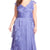 Adrianna Papell - 81844461 Cap Sleeve Tiered Chiffon A-Line Gown in Purple