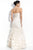 Theia - Strapless Rosette Organza Gown 890092 in White