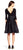 Adrianna Papell - AP1D100283 Bateau Neck Quarter Sleeves A-Line Dress  in Black