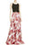 Aidan Mattox - 54471220 Halter Floral Print A-Line Long Dress in Red and Multi-Color