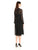 Anne Klein  - 10634718 V Neck Long Sleeves Chiffon Dress in Black