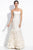 Theia - Strapless Rosette Organza Gown 890092 in White