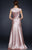 Lara Dresses - Asymmetrical Origami Satin A-Line Gown 32019 in Pink
