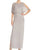 Aidan Mattox - 54470020 Bateau Blouson Shoulder Cut Out Long Dress in Silver