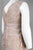 Adrianna Papell - 41905221 V-Neck Lace Ribbon Cocktail Dress in Doe