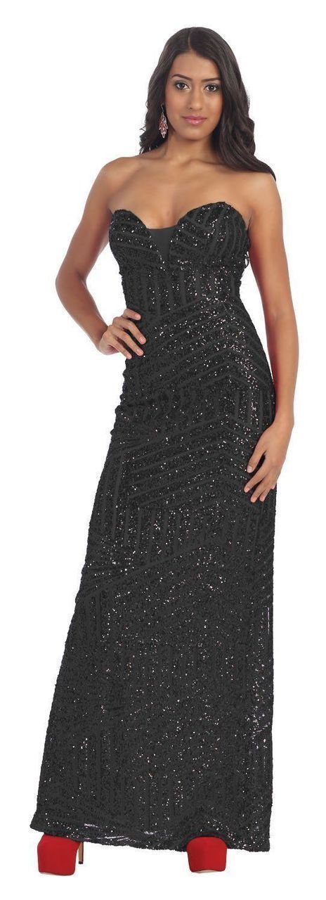 Sparkling Sequined Sweetheart Prom Gown
