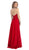 Shirred Cutout Halter A-Line Long Evening Dress
