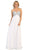 Metallic Ornate Lace Up A-Line Evening Gown