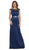 Charming Cap Sleeved Bateau Neck Long Formal Dress