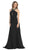 May Queen - Shirred Cutout Halter A-Line Long Evening Dress
