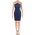 Aidan Mattox - MN1E200050 Sleeveless Halter Sheath Dress In Blue