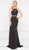 Colors Dress - 2002 Bejeweled High Halter Cutout Long Gown in Black