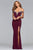 Faviana - Off-Shoulder Jersey Sheath Long Gown s10001  In Red