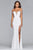 Faviana - Off-Shoulder Jersey Sheath Long Gown s10001 in White