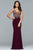 s10002 Beaded Deep V-neck Sheath Dress