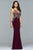 s10002 Beaded Deep V-neck Sheath Dress