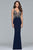 s10002 Beaded Deep V-neck Sheath Dress