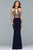 Faviana Two Piece Halter Trumpet Dress s10003 In Navy