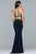 s10003 Two Piece Halter Trumpet Dress