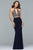 Faviana Two Piece Halter Trumpet Dress s10003 In Navy