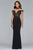 s10004 Embroidered Illusion High Sheath Dress
