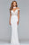 s10004 Embroidered Illusion High Sheath Dress