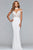 s10004 Embroidered Illusion High Sheath Dress