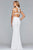 s10004 Embroidered Illusion High Sheath Dress