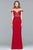 s10004 Embroidered Illusion High Sheath Dress