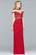 s10004 Embroidered Illusion High Sheath Dress