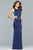 s10011 Matte Satin Cutout Sheath Gown