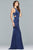 s10011 Matte Satin Cutout Sheath Gown