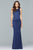 s10011 Matte Satin Cutout Sheath Gown