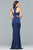 s10011 Matte Satin Cutout Sheath Gown