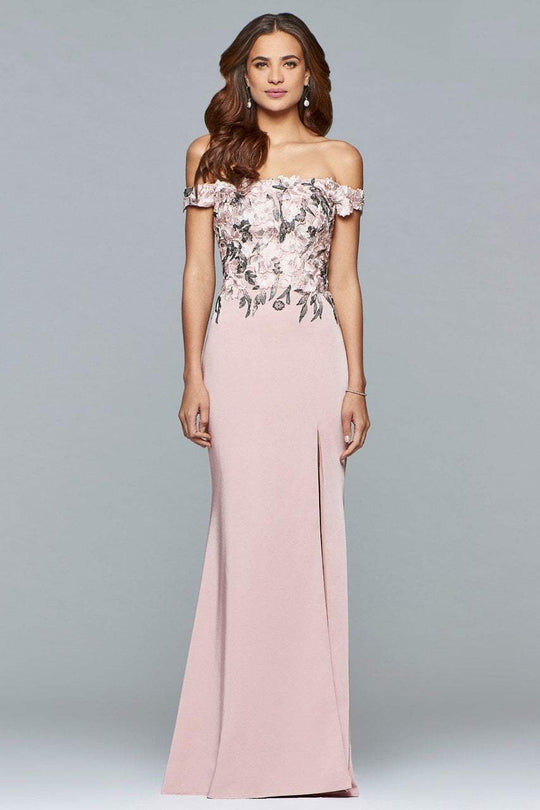 s10021 Lace Off Shoulder Sheath Dress