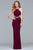 s10026 Beaded Halter Trim Cutout Evening Dress