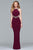 s10026 Beaded Halter Trim Cutout Evening Dress