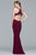 s10026 Beaded Halter Trim Cutout Evening Dress