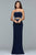 s10027 Beaded Straight Jersey Sheath Dress