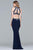 s10028 Beaded Halter Jersey Sheath Dress