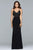 s10031 Beaded V-neck Sheath Dress